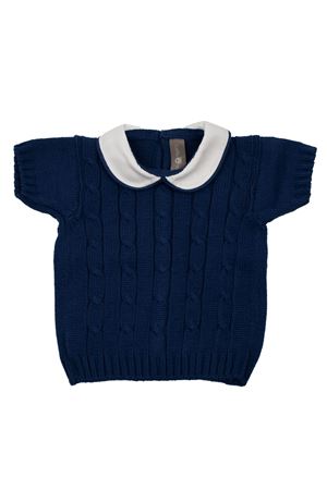 Blue Braided Cotton Yarn Sweater LITTLE BEAR KIDS | 8007BLU